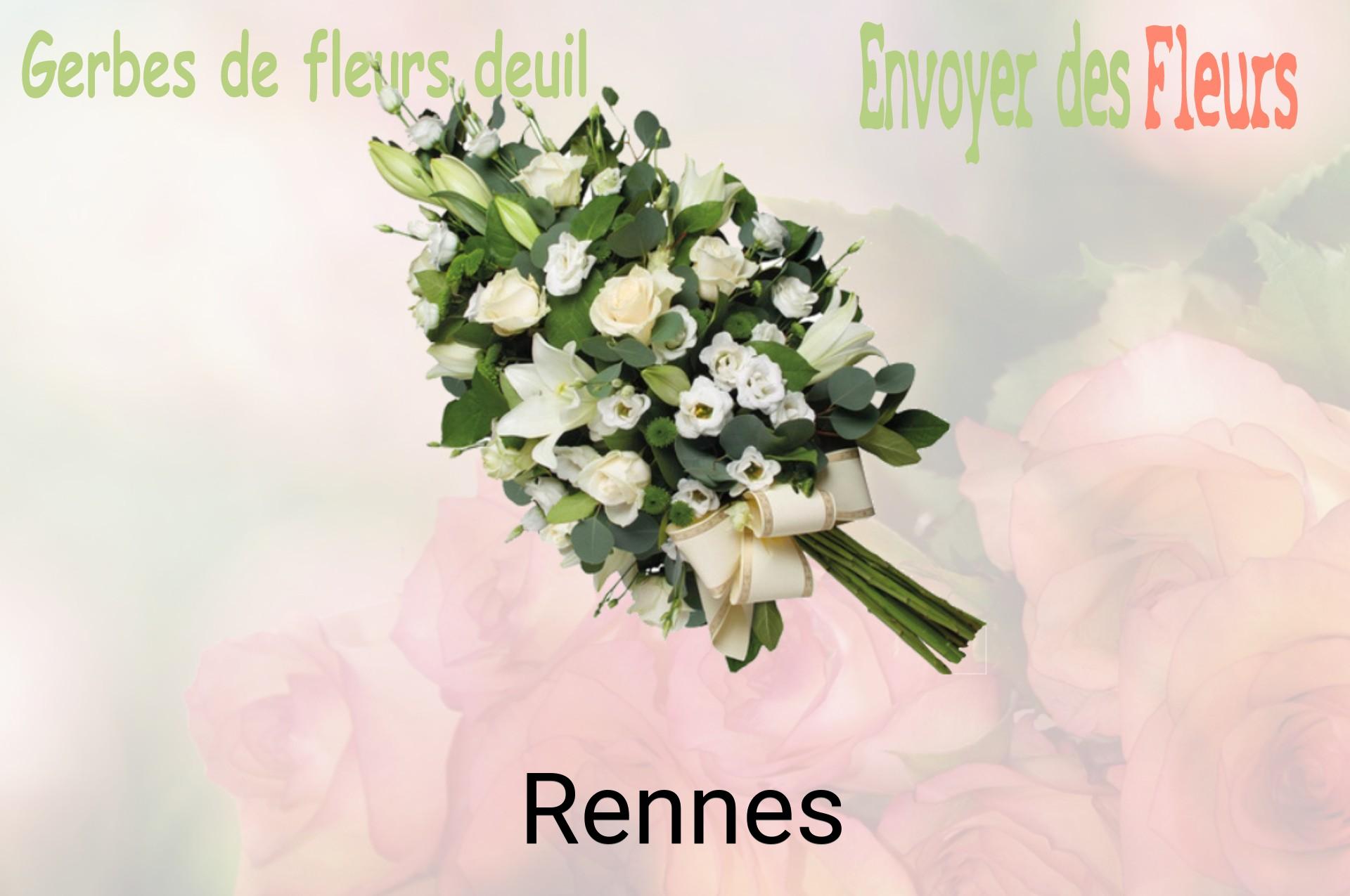 Gerbe de fleurs de deuil livrée à Rennes